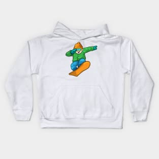 Snowboarder with Snowboard at Hip Hop Dance Dab Kids Hoodie